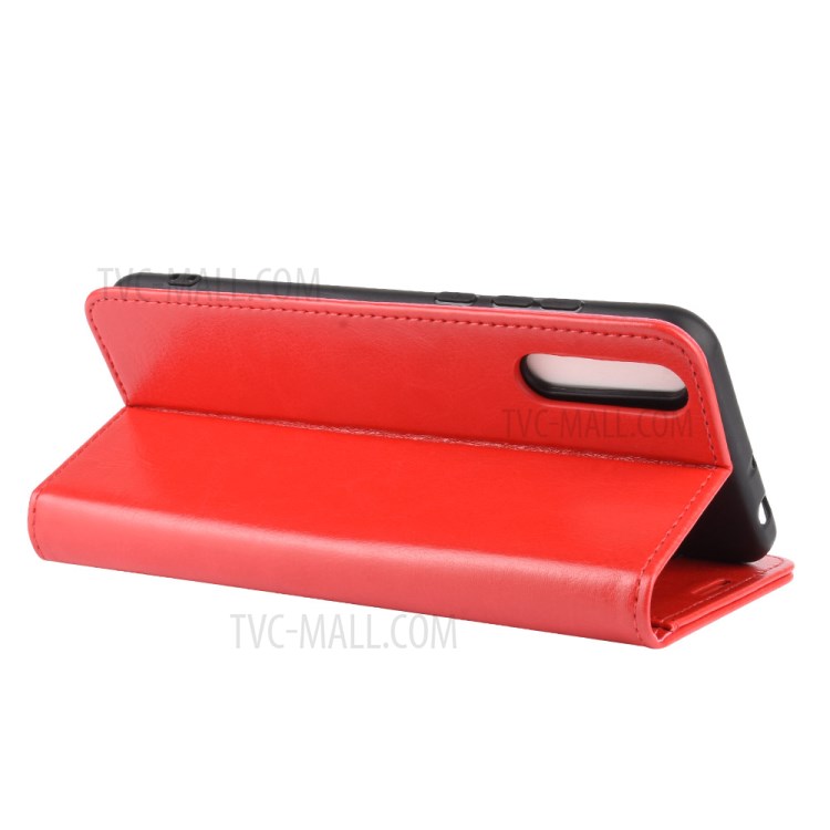 Crazy Horse Skin PU Leather Phone Shell for Huawei Y8p/Enjoy 10s - Red-7