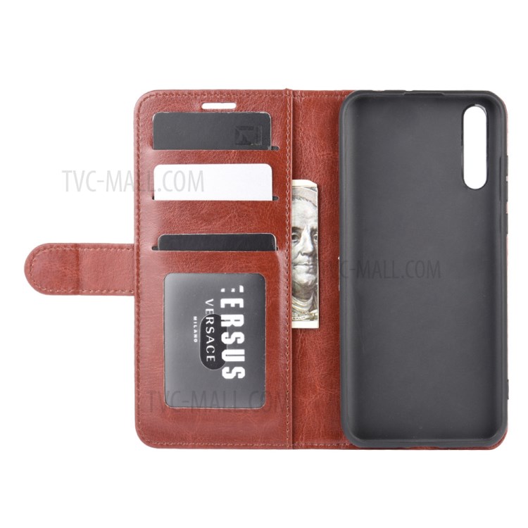 Crazy Horse Skin PU Leather Phone Shell for Huawei Y8p/Enjoy 10s - Brown-5