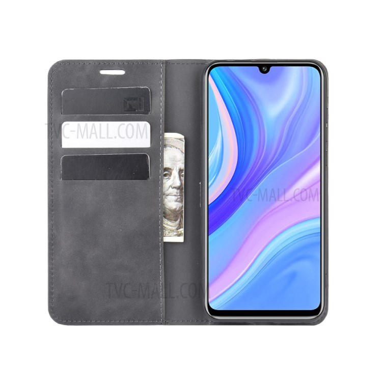 Silky Touch Leather Mobile Phone Cover for Huawei Y8p/Enjoy 10s - Black-3