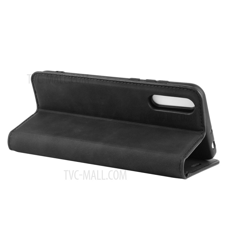 Silky Touch Leather Mobile Phone Cover for Huawei Y8p/Enjoy 10s - Black-4