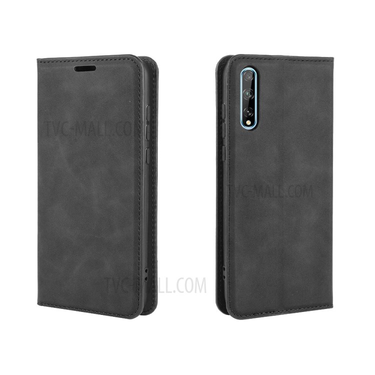 Silky Touch Leather Mobile Phone Cover for Huawei Y8p/Enjoy 10s - Black-5