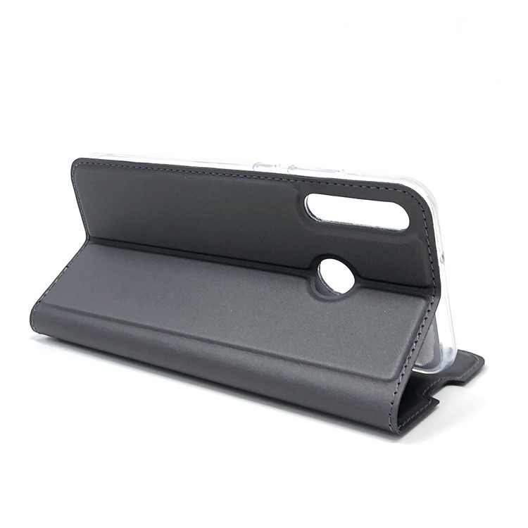 Magnetic Adsorption Leather with Card Holder Shell for Huawei P40 lite E/Y7p/Honor 9C - Black-6