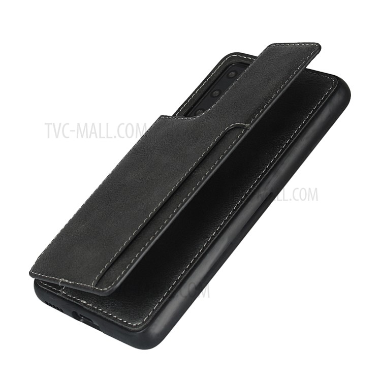 Couro PU + Tampa De Proteção TPU Com Shell Kickstand Para P40 Huawei - Preto-7