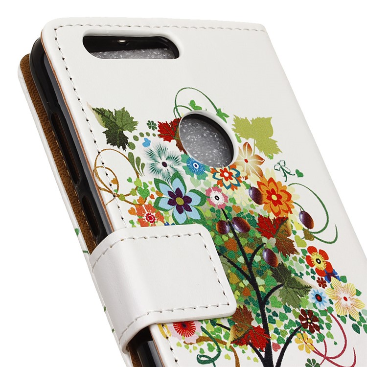 Wallet Leather Case Cover for Huawei Honor 8 - Colorized Tree-6