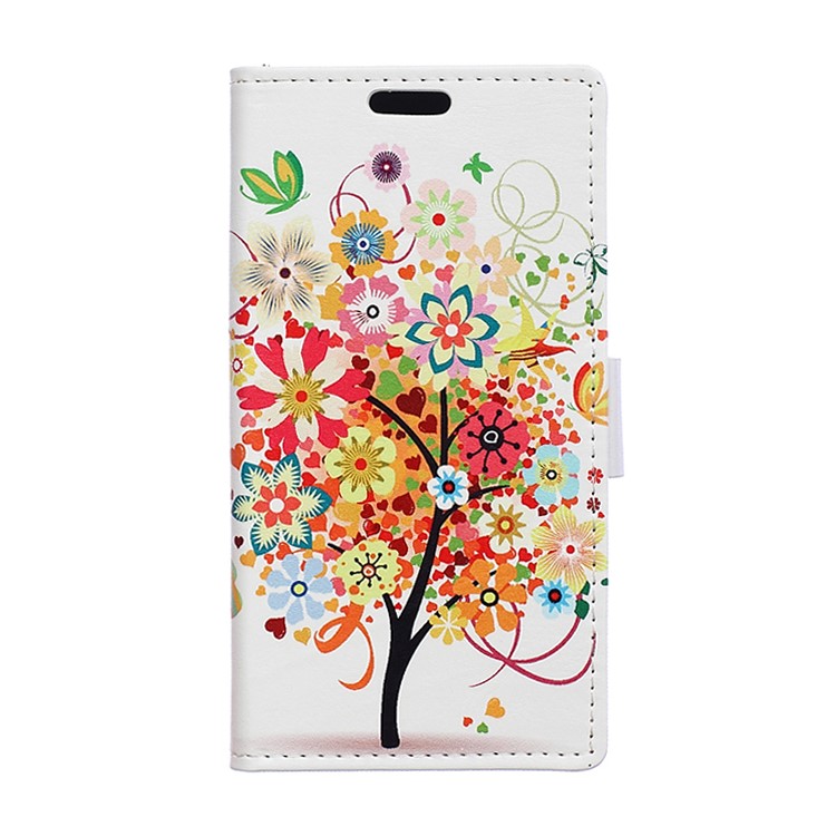 Magnetic Leather Stand Case for Huawei Honor 8 - Flowered Tree-1