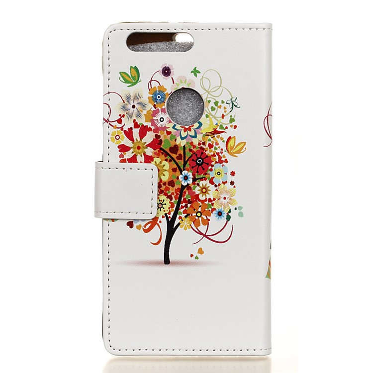 Magnetic Leather Stand Case for Huawei Honor 8 - Flowered Tree-2