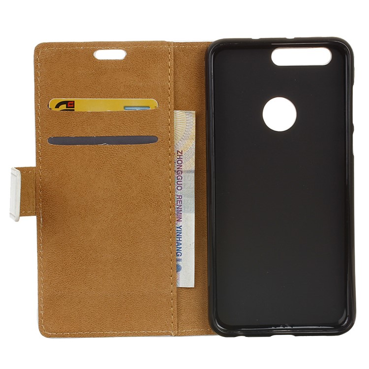 Leather Stand Case with Card Slots for Huawei Honor 8 - Blue Tree-5