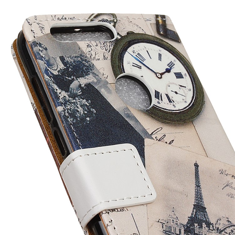 Wallet Leather Phone Case for Huawei Honor 8 - Eiffel Tower and Characters-6