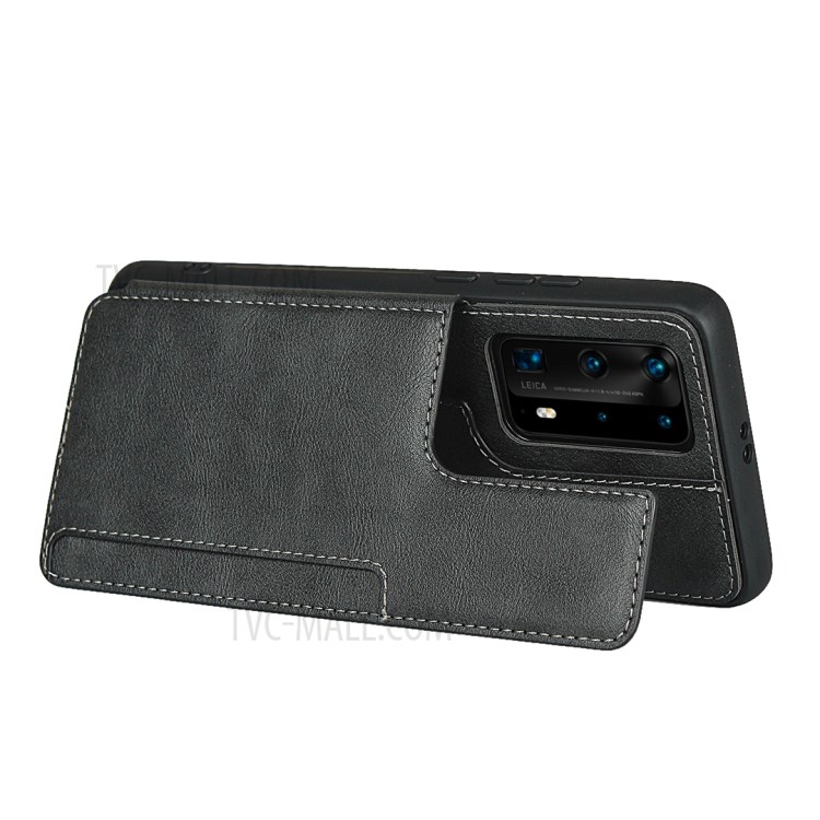 + TPU Shell Caso Design Elegante Couro PU Para Huawei P40 Pro + - Preto-5