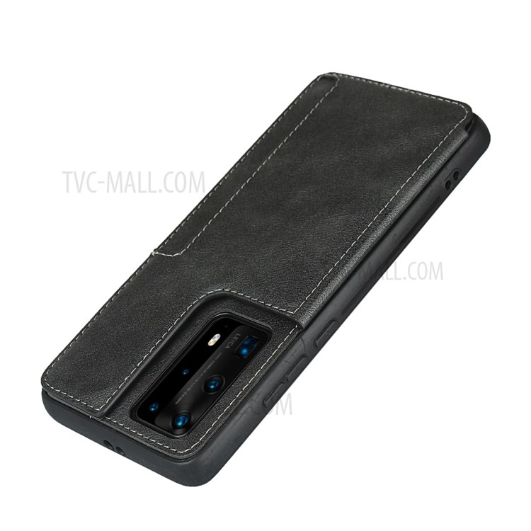 + TPU Shell Caso Design Elegante Couro PU Para Huawei P40 Pro + - Preto-6