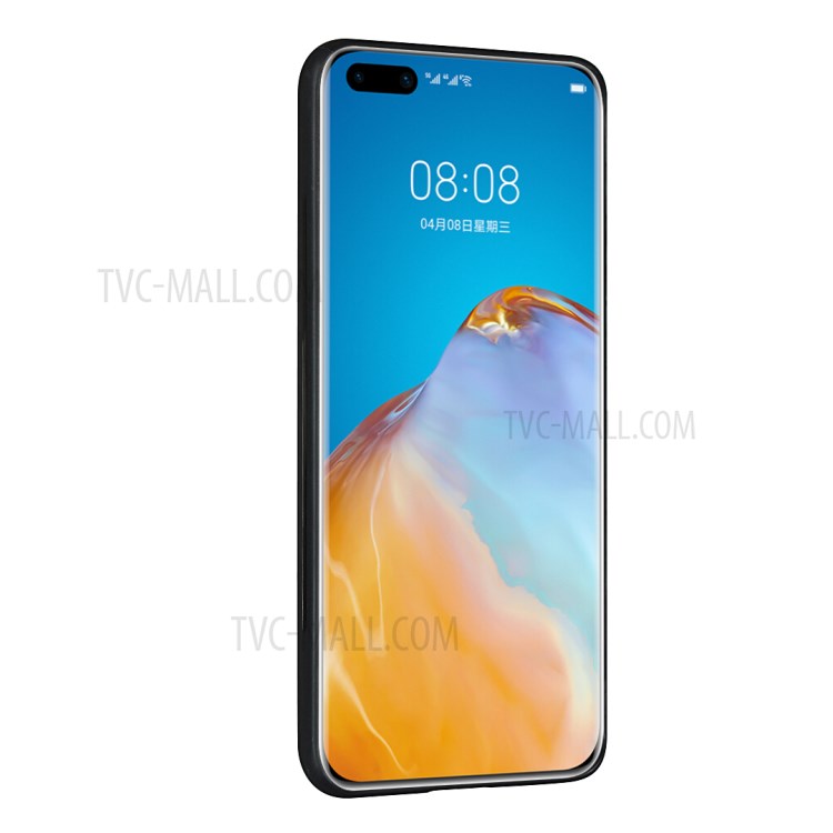 + TPU Shell Caso Design Elegante Couro PU Para Huawei P40 Pro + - Preto-8