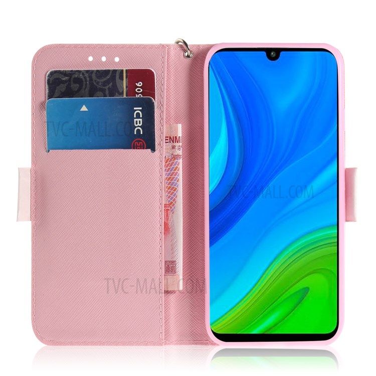 Padrão De Impressão De Ponto De Luz Decoração PU Caso Couro Carteira Para Huawei P Inteligente 2020 - Flor Vívida-7