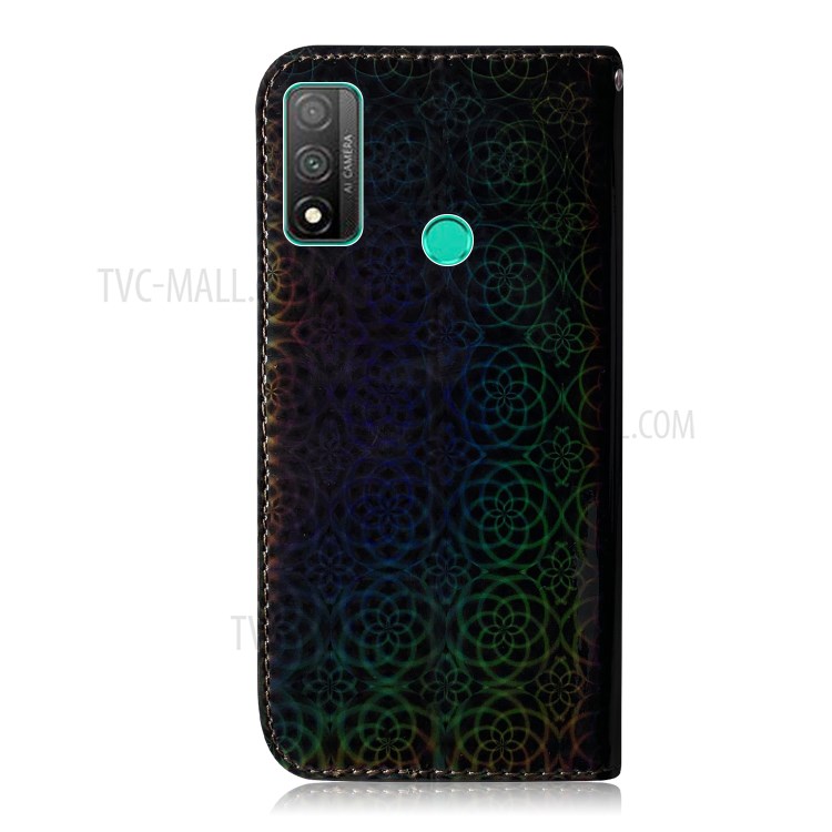 Shell Couro Magnética Estilo Flor Para Huawei P SMART 2020 - Preto-3