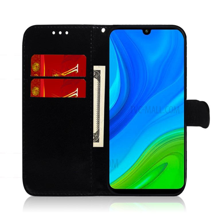 Shell Couro Magnética Estilo Flor Para Huawei P SMART 2020 - Preto-8