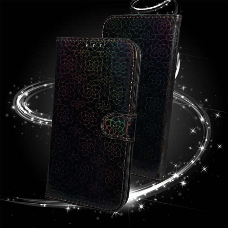 Case de Billetera de Cuero de Patrón de Flores Para Huawei Nova 7 SE/P40 Lite 5G - Negro