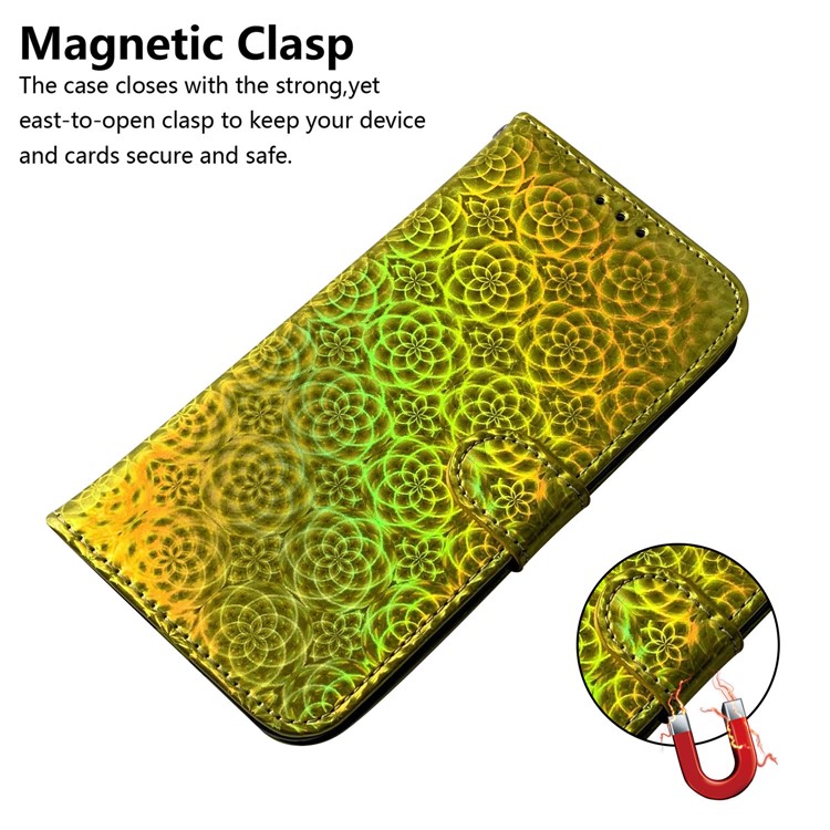 Case de Billetera de Cuero de Patrón de Flores Para Huawei P Smart S/disfrute 10s/y8p - Verde