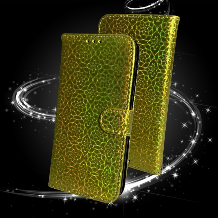 Case de Billetera de Cuero de Patrón de Flores Para Huawei P Smart S/disfrute 10s/y8p - Verde