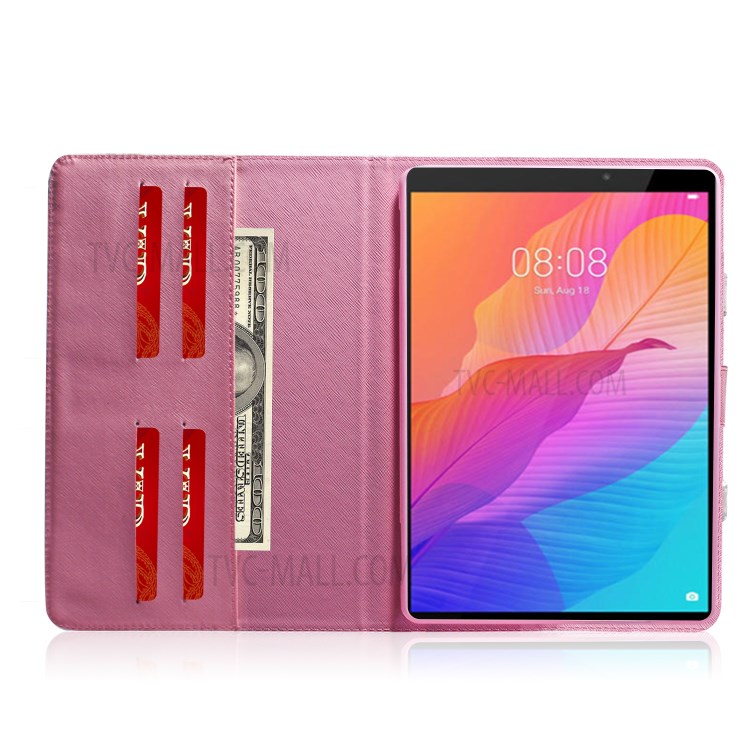 Shell Tablet Portátil Padrão De Estilo De Impressão Carteira De Couro Suporte Para Huawei Matepad T8 - Magnólia-9