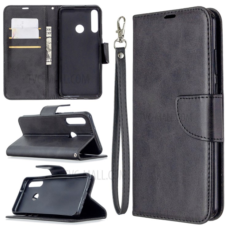 PU Estojo De Couro Carteira Elegante Para Y6p Huawei - Preto-1