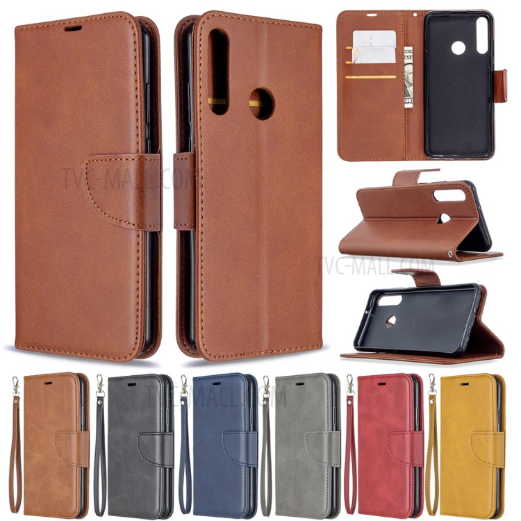 PU Estojo De Couro Carteira Elegante Para Y6p Huawei - Preto-11