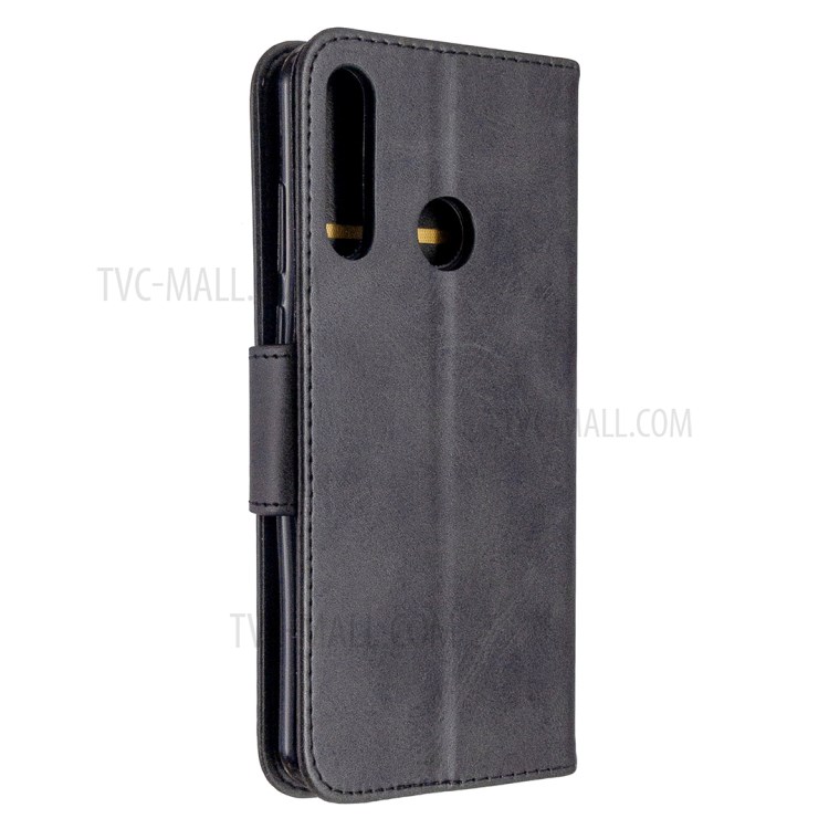 PU Estojo De Couro Carteira Elegante Para Y6p Huawei - Preto-3