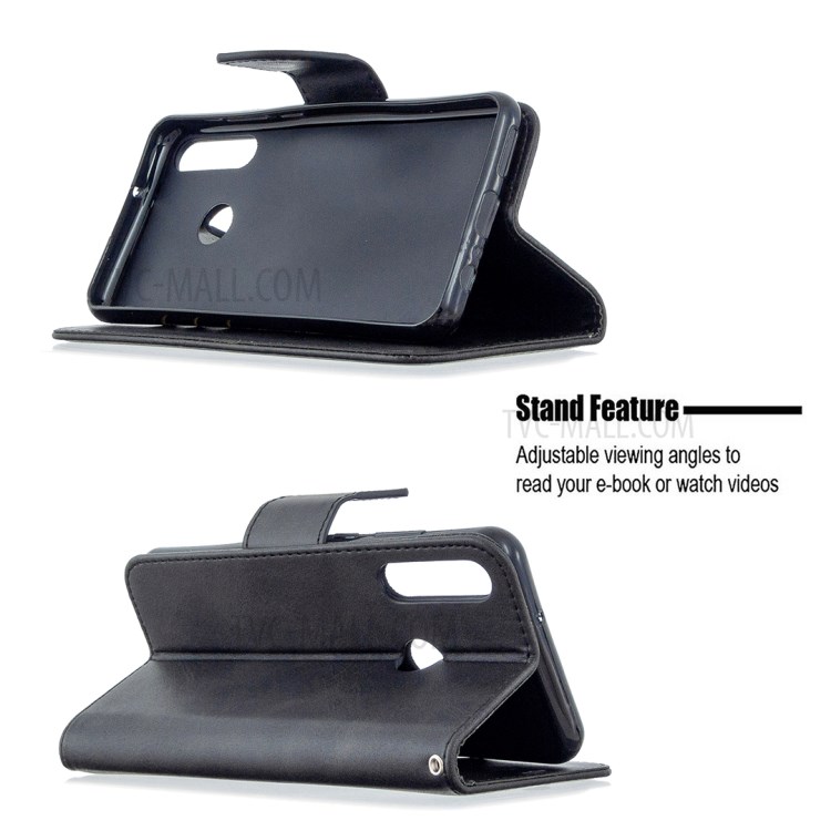 PU Estojo De Couro Carteira Elegante Para Y6p Huawei - Preto-5