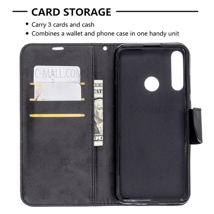 PU Estojo De Couro Carteira Elegante Para Y6p Huawei - Preto-6