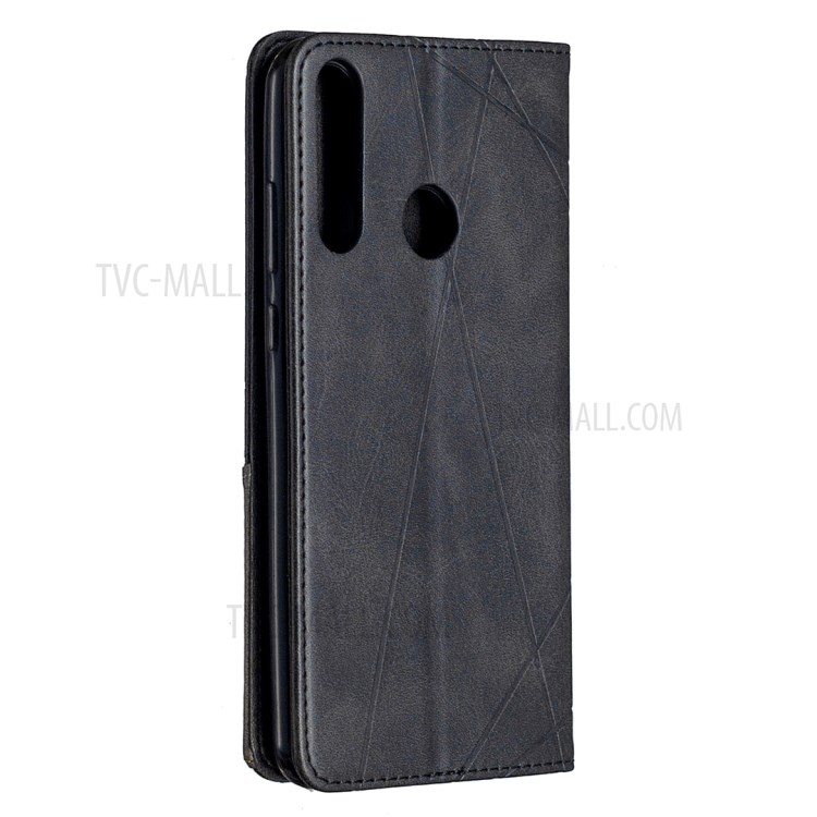 Couro Shell Padrão Geométrico Argumento Original Para Y6p Huawei - Preto-3