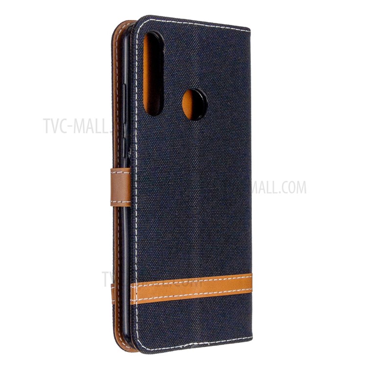 Caso Calças De Brim Cor Couro Pano Elegante Assorted Por Y6p Huawei - Preto-3