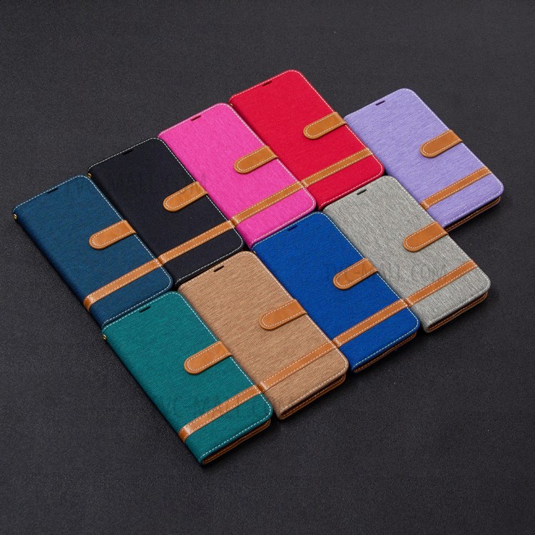 Caso Calças De Brim Cor Couro Pano Elegante Assorted Por Y6p Huawei - Preto-9