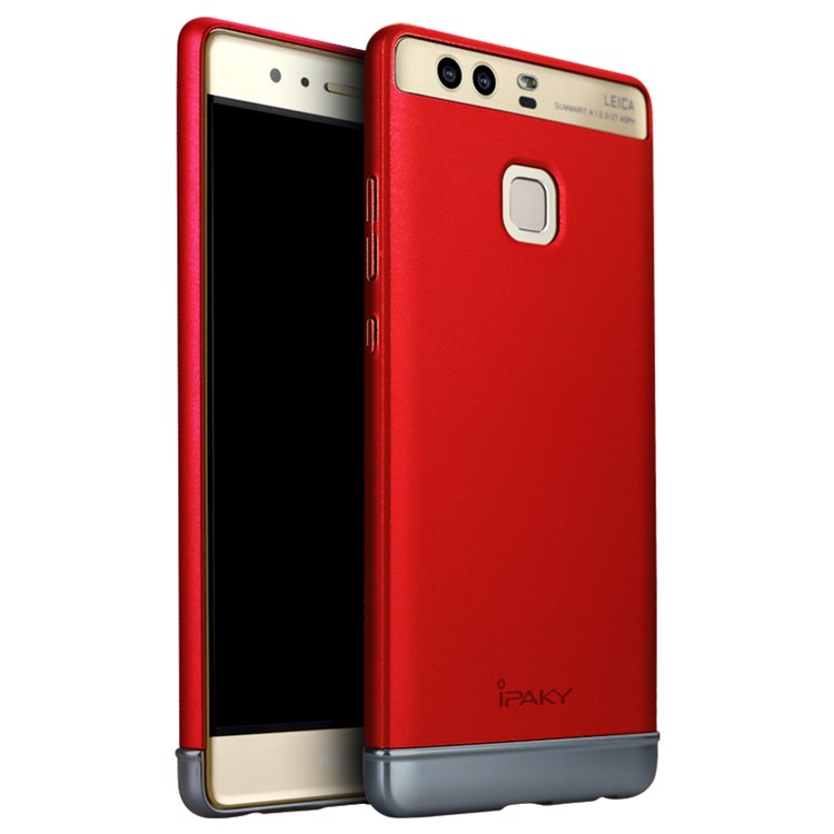 IPAKY Stylish Form-fitting Hard Phone Shell Huawei P9 - Red-1