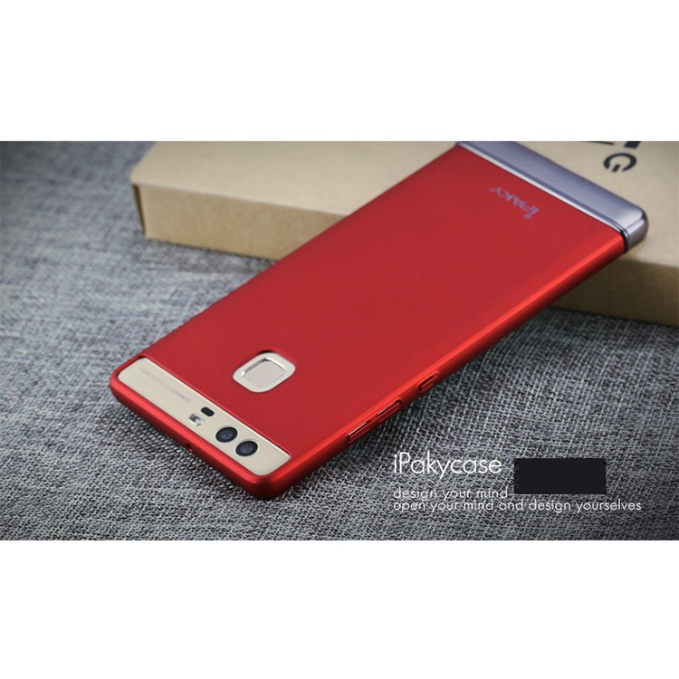 IPAKY Stylish Form-fitting Hard Phone Shell Huawei P9 - Red-3