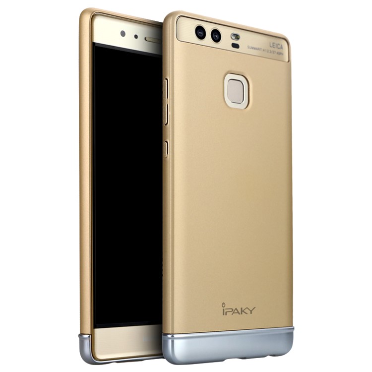 IPAKY Stylish Form-fitting PC Hard Protective Case Huawei P9 - Gold-1