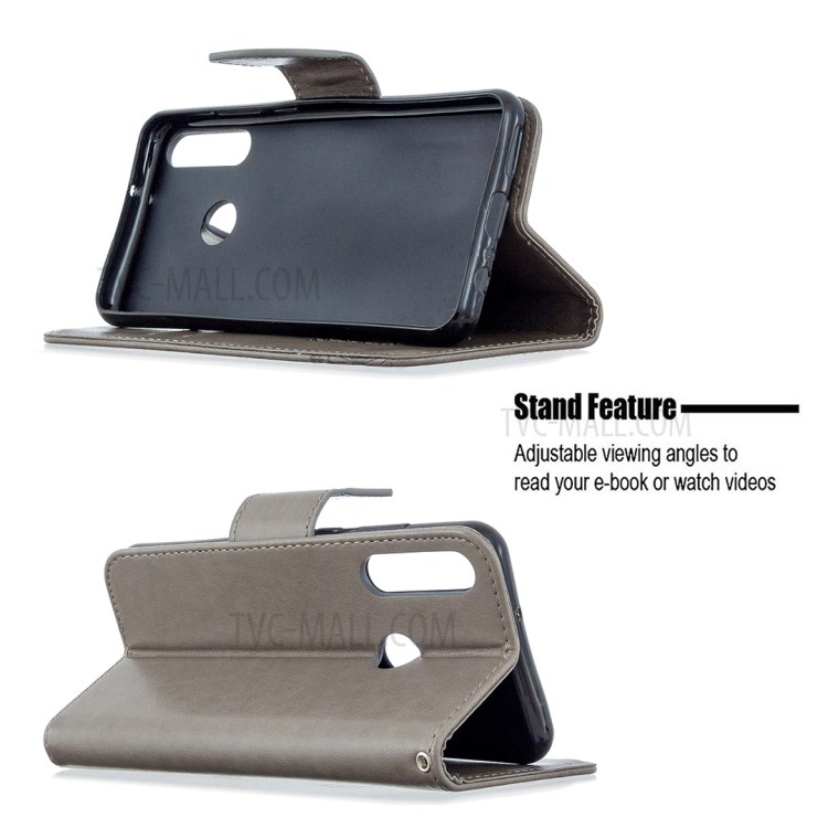 Shell Elegante Marca Borboleta De Couro Para Huawei Y6p - Castanho-5