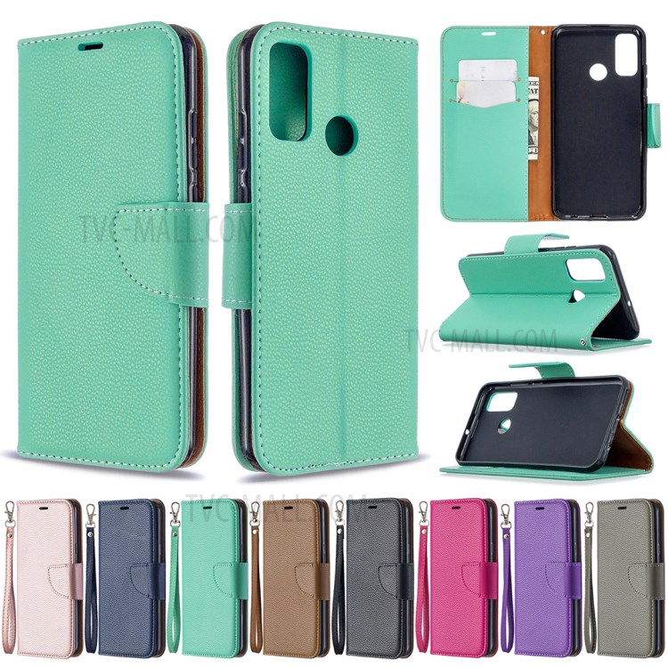 Lichia Textura De Couro PU Tampa De Protecção Para Huawei P Inteligente 2020 - Preto-11