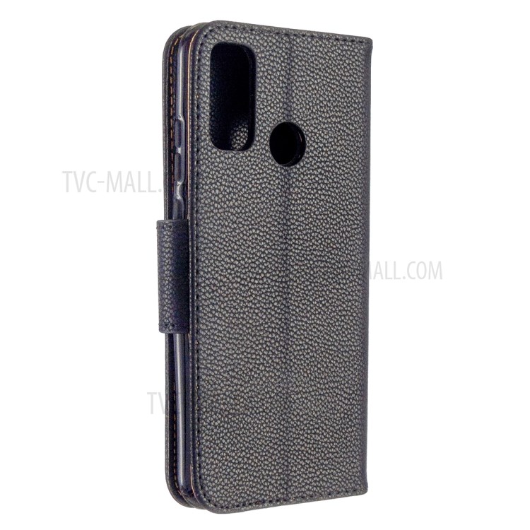 Lichia Textura De Couro PU Tampa De Protecção Para Huawei P Inteligente 2020 - Preto-3