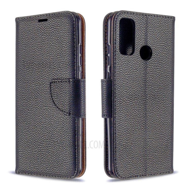 Lichia Textura De Couro PU Tampa De Protecção Para Huawei P Inteligente 2020 - Preto-4