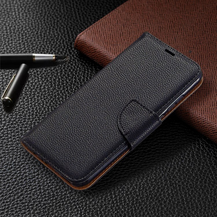 Lichia Textura De Couro PU Tampa De Protecção Para Huawei P Inteligente 2020 - Preto-7