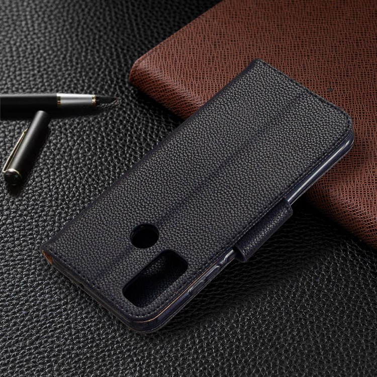 Lichia Textura De Couro PU Tampa De Protecção Para Huawei P Inteligente 2020 - Preto-8