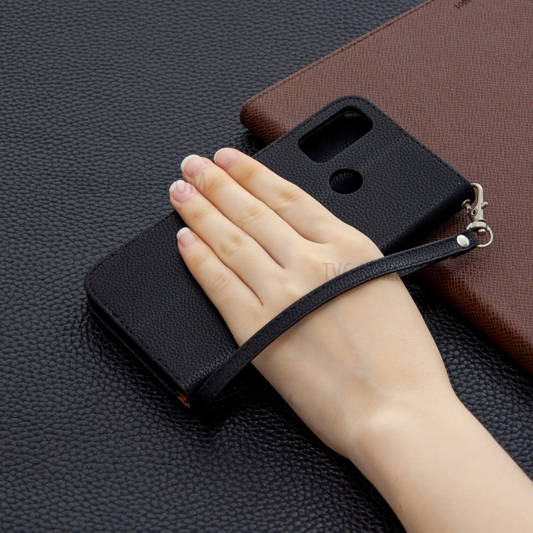 Lichia Textura De Couro PU Tampa De Protecção Para Huawei P Inteligente 2020 - Preto-9
