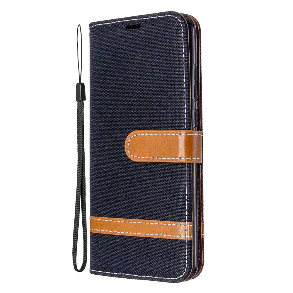 Assorted Color Jeans Cloth Leather Cover for Huawei P smart 2020 - Black-2