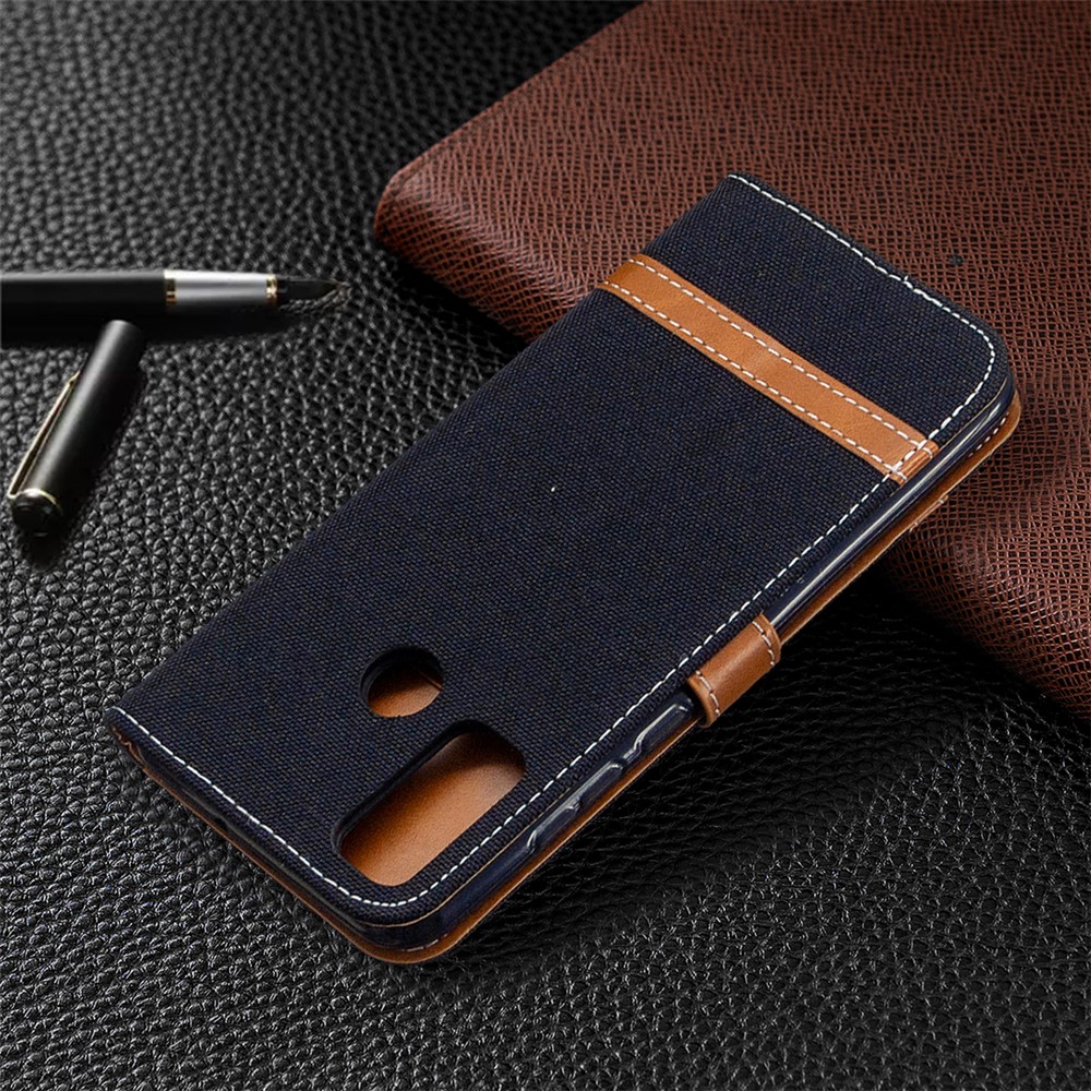 Calças De Brim Cor Capa De Couro Pano Assorted Para Huawei P SMART 2020 - Preto-8