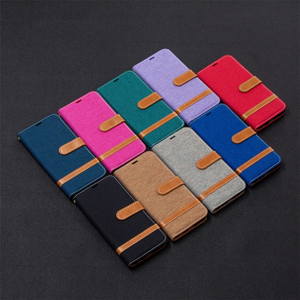 Calças De Brim Cor Capa De Couro Pano Assorted Para Huawei P SMART 2020 - Preto-9