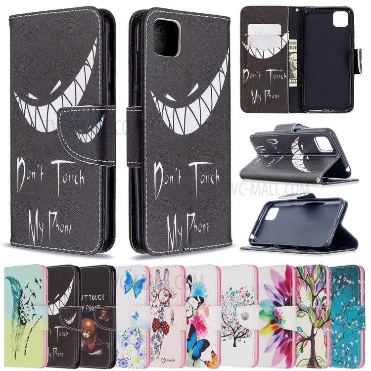 Pattern Printing Wallet Stand Flip Leather Phone Shell for Huawei Y5p / Honor 9S - Blue Butterfly-9