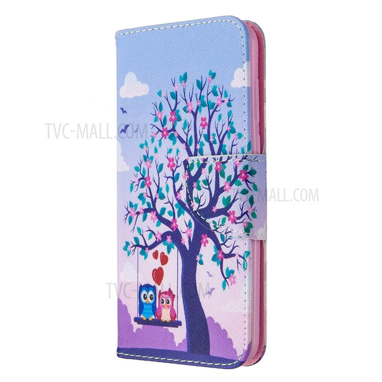 Étui De Protection En Cuir Impression Du Motif De Portefeuille Pour 9S D'honneur / Huawei Y5P - Arbre-2