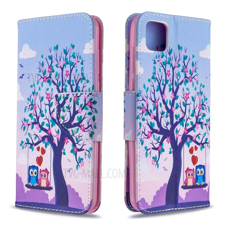 Étui De Protection En Cuir Impression Du Motif De Portefeuille Pour 9S D'honneur / Huawei Y5P - Arbre-4