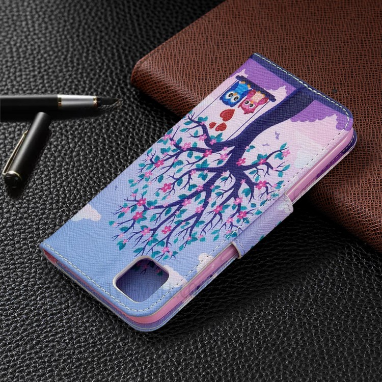 Étui De Protection En Cuir Impression Du Motif De Portefeuille Pour 9S D'honneur / Huawei Y5P - Arbre-8