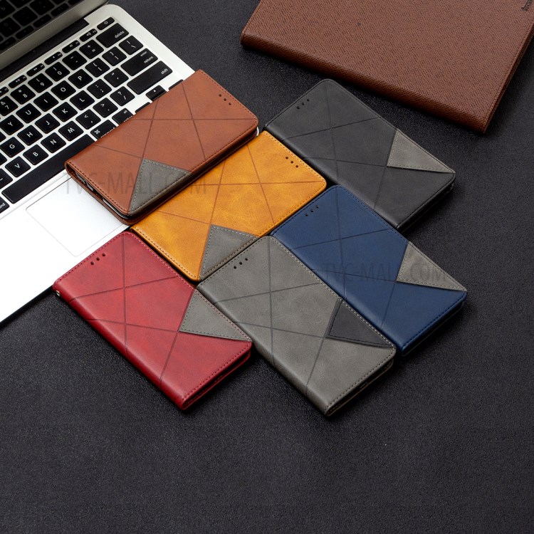 Cuir Géométrique Motif Avec Coque De Support De Carte Pour Huawei Y5P / 9S D'honneur - Noir-10