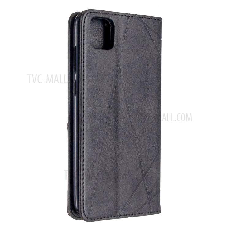 Geometric Pattern Leather with Card Holder Shell for Huawei Y5p/Honor 9S - Black-3