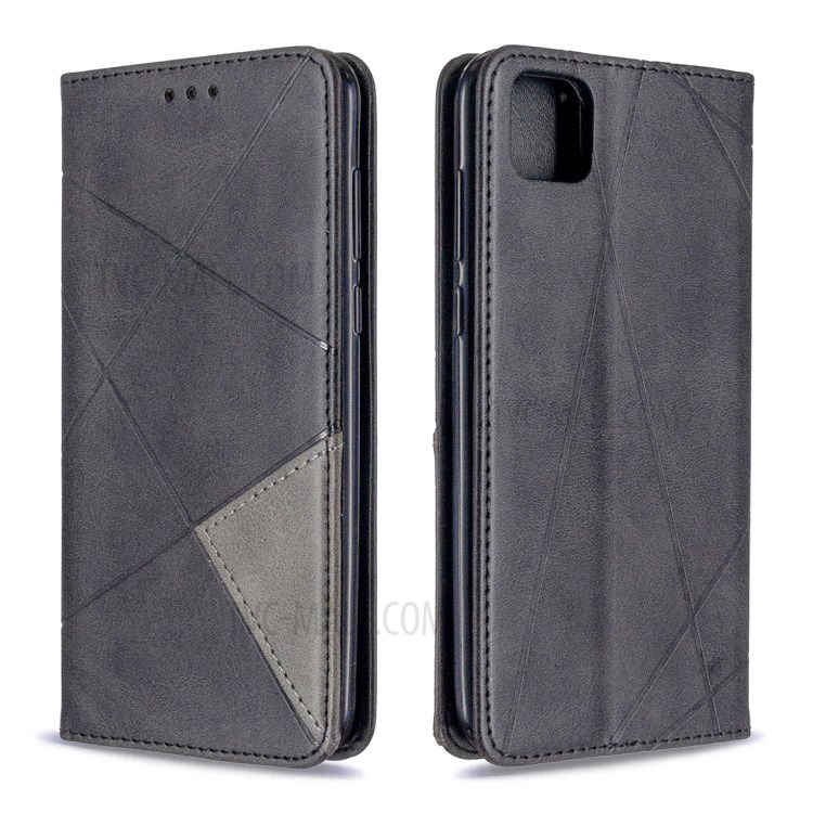 Geometric Pattern Leather with Card Holder Shell for Huawei Y5p/Honor 9S - Black-4